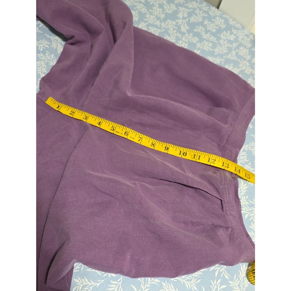 Dress Barn Women Sz 16W Purple Silk-Linen Pockets Highrise Lightweight Pants - Picture 7 of 10